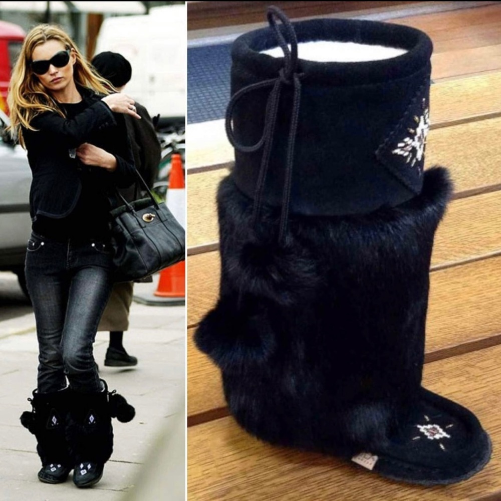 ☃️ HUGE BOOT DEAL - Laurentian Chief 16” Suede/Rabbit Fur Mukluks HANDCRAFTED